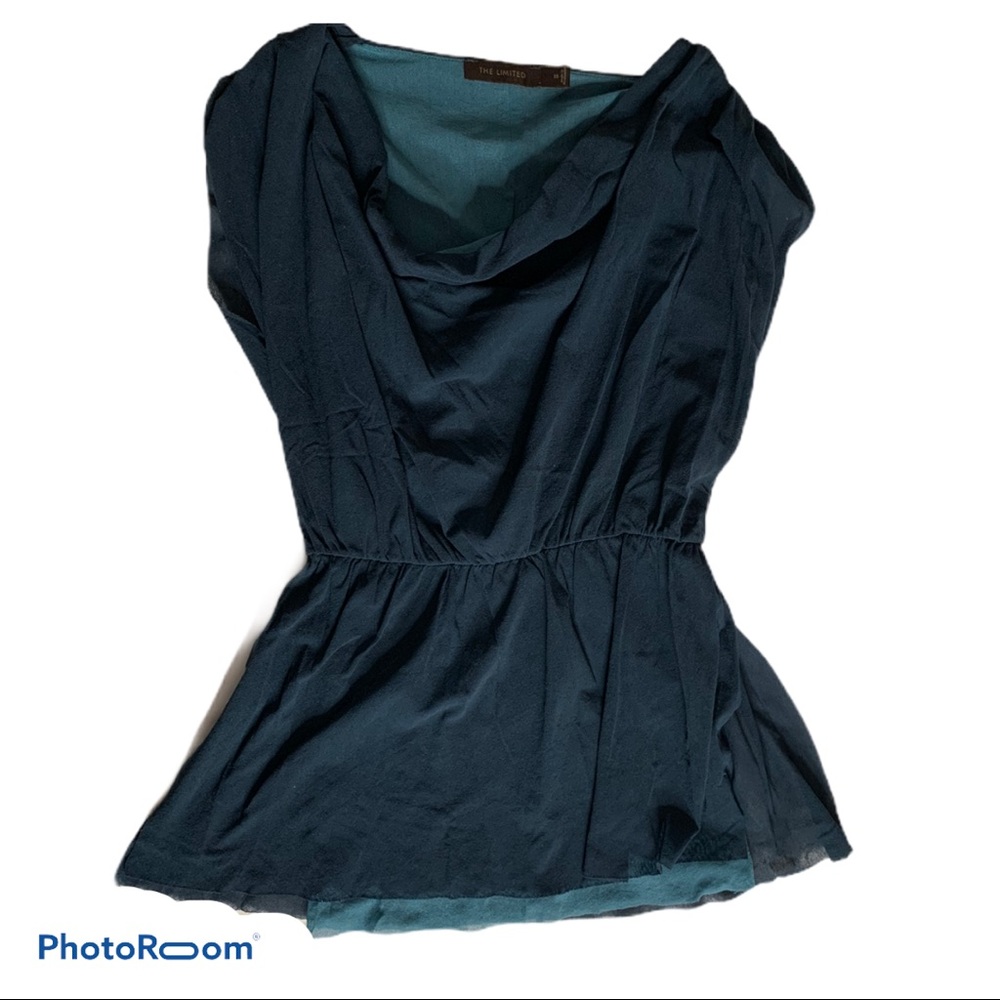 The Limited XS Blouse Top Dark Blue Sleeveless